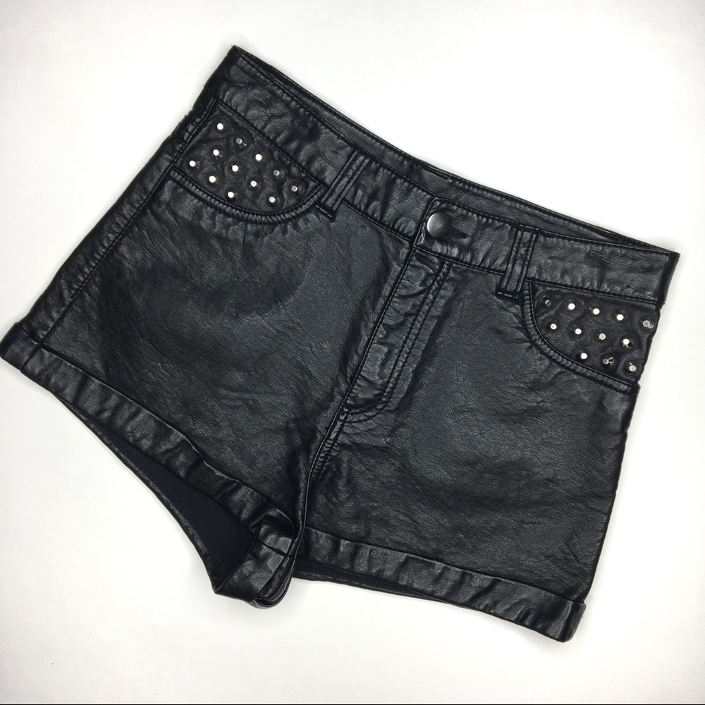 H&M High Waisted Pleather Shorts
